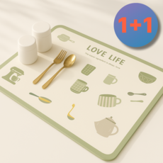 사시오 주방 컵 싱크대 규조토 식기 건조매트 대형 40X50, 토스트 2개