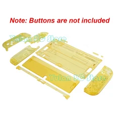 새로운 스위치 OLED DIY 교체 하우징 투명 콘솔 백 플레이트 쉘 + Nintendo Switch 액세서리 용 조이 케이, 06 Transparent Yellow