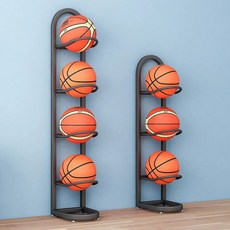 공 정리대 수직 수납장 축구 농구 실내 스탠드 가정용, 1개, 4. 3단 나노블랙