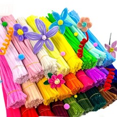 아느캐 DIY 모루철사 털모루 만들기, 100개, 골든 옐로우