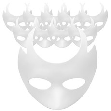 종이가면 흰색 무도회 가면 10개 세트 고무줄 포함, 20개, 단일