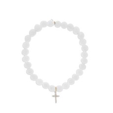 시드니에반 스몰 크로스 클램 14K 옐로 골드 다이아몬드 참 브레이슬릿