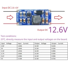 DC-DC 컨버터 3.3V 3.7V 4.2V에서 5V 8.4V 12V 12.6V 전압 부스터, 02 Output 12V6
