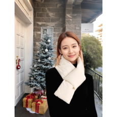 에딕코리 경량패딩 보온 목도리, 브라운, 1개