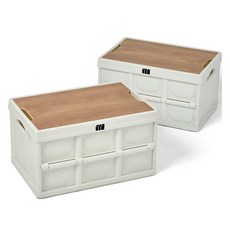 탄씨엔쯔 탄스트라이더 아웃도어 우든 커버 폴딩 박스 KJBBA5400418, 베이지L, 1단, 2개