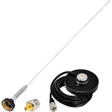 빙푸 VHF UHF 모바일 햄 라디오 PL259 안테나 듀얼 밴드 36-74MHz 400-470MHz 6.4피트 케이블 마그네틱 베이스 마운트 차량용 트럭 아마추어 양방향 해상