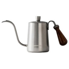 CAFEDE KONA 不鏽鋼手沖壺 內部不鏽鋼擋水片, 1個, 600, 復古銀色鳥嘴設計
