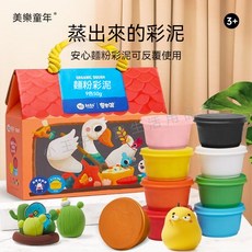 商檢閤格 麵粉彩泥 DIY手作 幼稚園用 安全無毒 環保無異味 寶寶粘土 彩色橡皮泥桶裝, 1個, 試用裝 I 麵粉彩泥4色*30g,麵粉彩泥（可反復使用）