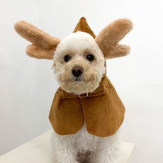 강아지 고양이 루돌프 망토 케이프 크리스마스 옷, 1개