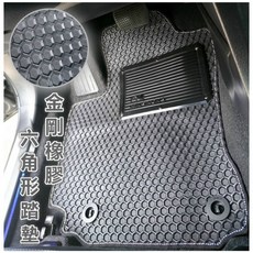 R-CAR車坊 六代 Forester 六角型橡膠踏墊 汽車腳踏墊 森林人橡膠腳墊, 司機一片,紅邊