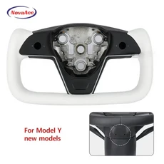 YOKE 2 세대 나파 스티어링 휠 가열 기능 포함 테슬라 모델 3 Y 2020-2023 X S 스타일 자동차 액세서리, 04 white Middle