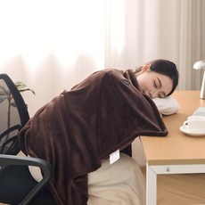 극세사 진기 온열 담요 무선 휴대용 캠핑 차박 USB 온열 담요, 커피색, 80 x 150 cm