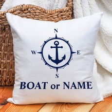 맞춤형 보트 이름 예술적인 베개 커버 해상 장식 앵커 정교한 쿠션 케이스 요트 홈 비치 하우스 선물 218539, 40X40CM, LK240728000097