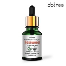 도트리 비건 유기농 로즈우드 퓨어 내추럴 아로마 에센셜 오일 100%, 1개, 10ml
