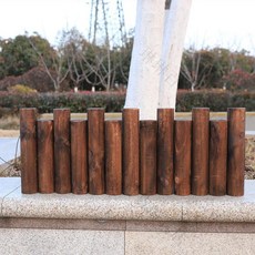 防腐戶外碳化木花園圓木柵欄木頭籬笆圍欄原木色護欄庭院室內木樁, 直徑7*高40/50*長90