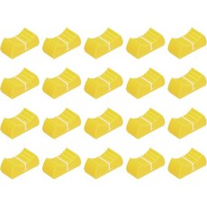 uxcell 24mmx11mmx10mm 콘솔 믹서 슬라이더 페이더 노브 포텐티오미터 그레이 블랙 마크 20개 교체 핏 홀 4 x 0.9mm, 8 x 1.2mm, Yellow