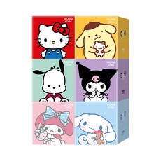 ITC 산리오 캐릭터즈 천연펄프 미니 각티슈 2겹, 230매, 6개