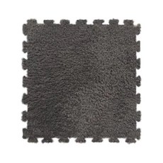 EVA絨毛巧拼 巧拼 毛絨巧拼 巧拼地墊 拼接地毯 絨毛地墊 地墊, 灰色, 4個
