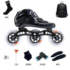 스피드인라인 성인용인라인 레이싱 브레이드 선수용 롤러블레이드 Inline (색상 분류-고퀄리티 블랙삼륜 백 증정 신발 사이즈-33 35 인솔 조절), 1개