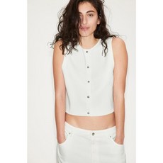 HM 브랜드관 니트 베스트 화이트 1277752001, S(EUR S/P)