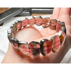 13.2/18咪寬 隨形 原礦造型 西瓜碧璽 手排，天然原礦，色彩繽紛，提升個人魅力，現貨快速出貨, 1個