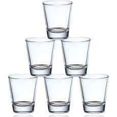 샷잔 세트 100% 세척 가능 닦음 유리 샷잔 1.5온스 6개 투명, 샷잔 세트, 100% 세척 가능, 닦음 유리 샷잔, 1