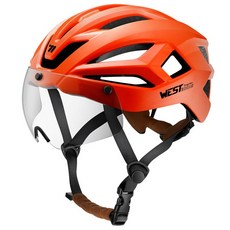 시그니처베이지 자전거 전기 전동 킥보드 고글 헬멧 YPZ128, 오렌지, 1개