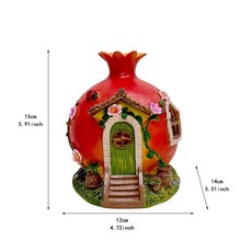 新品發光水果樹脂工藝品卡通戶外擺件太陽能燈花園雕像小夜燈, 石榴:一個