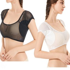 니즈플리 겨드랑이 패드 겨땀티셔츠 여성요가복상의 땀방지이너티 땀흡수반팔티 겨땀속옷, 스킨 L