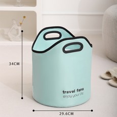 桃園出貨旅行可攜式可摺疊泡腳桶 深桶過小腿 宿舍 家用過膝泡腳袋 保溫神器可攜式 摺疊泡腳桶旅行可攜式 家用多功能泡, 藍色小號, 1個