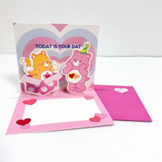 케어베어 축하 입체카드 3D, 핫핑크