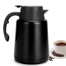 GearRoot 1.5L(50온스) 보온 커피 카라페 포트 뜨거운 음료를 보관할 수 있는 스테인리스 스틸 카라페 커피 물 차 음료용 이중 벽 포트 단열 피처 (레드), Black