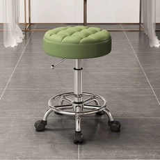 미용 보조의자 시술 바퀴달린 스툴 속눈썹 진료, 1개, 16 그리드 그린 블랙 무음 휠