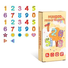 토이토 숫자 자석 퍼즐 놀이 인지 학습 냉장고 마그네틱 교구, 27피스, 1세트