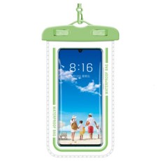 大尺寸旋鈕式手機防水袋 - 適用於7.2吋以下手機 戲水泡湯必備, 草綠色, 1個