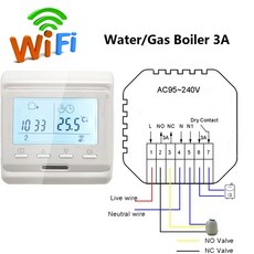 NCO HEAT ALEXA 스마트 조절기 온도 1PC 보일러 전기/물/가스 컨트롤러 따뜻한 홈 난방 WIFI 바닥, 한개옵션1, 02 Gas Boiler WiFi-W