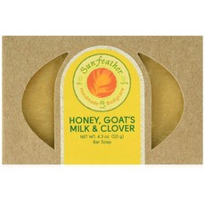 썬페더 바 솝 허니 고트 밀크 & 클로버, 121g, 1개