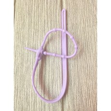 四條100 幸運草矽膠奶嘴鏈 玩具防掉帶 四葉草防掉鏈 玩具繩 防掉帶 寶寶奶嘴鏈 玩具夾 單頭夾 玩具固定帶, 無夾多段可調紫色, 1個