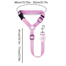 자동차 좌석 벨트 헤드레스트 고정 중형 대형 고양이 강아지 여행용, 1개, 1. Pinks