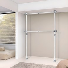 가화홈시스 38mm 튼튼한 굵은기둥 와이드가로봉 2단 B2200, 아이보리(기둥) + 그레이(부품)