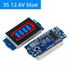 1S 2S 3S 4s 단일 3.7V 리튬 배터리 용량 표시기 모듈 4.2V 파란색 디스플레이 전기 자동차 배터리 전원 테스터 리튬 이온 전자 부품 액세서리 소스, 3S 12.6V blue
