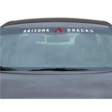 FANMATS 61439 MLB - 애리조나 다이아몬드백스 앞유리 데칼 | 화이트 86.4cm x 8.9cm 기본 모자 로고 및 워드마크, FANMATS 61439 MLB - 애리조나 다이아몬드