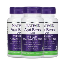 나트롤 아사이 베리 다이어트 체중 관리 베지 캡슐 60정, 3개
