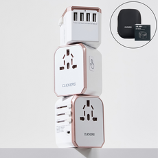 클리커스 전세계 여행용 5포트 풀화이트 고성능 멀티플러그 C타입, 1개