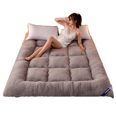 柔軟地板床墊 親膚舒適可折疊多功能床墊, 時尚灰色【加絨加厚暖冬】