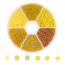 루앤블리 3mm 6색 그라데이션 비즈세트, 옐로우, 1개