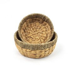 2p세트 인초바구니 소쿠리 전통 공예품 민속 용품 잡곡 작물 짚바구니 인테리어소품, 1개, 1