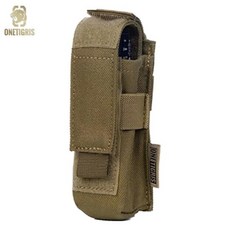 OneTigris 전술 Molle 손전등 파우치 벨트 클립용 휴대용 야외 토치 커버 케이스 듀티 거치대, 01 Military Green, 1개