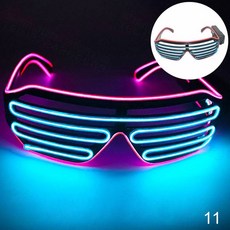 안경 LED Gafas Bril 네온 크리스마스 글로우 선글라스 파티 깜박이는 빛 유리 소품 의상, 11
