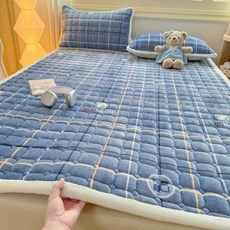 얇은토퍼 미끄럼 방지 겨울 가을 시트 싱글, 1cm, 란지 블루
